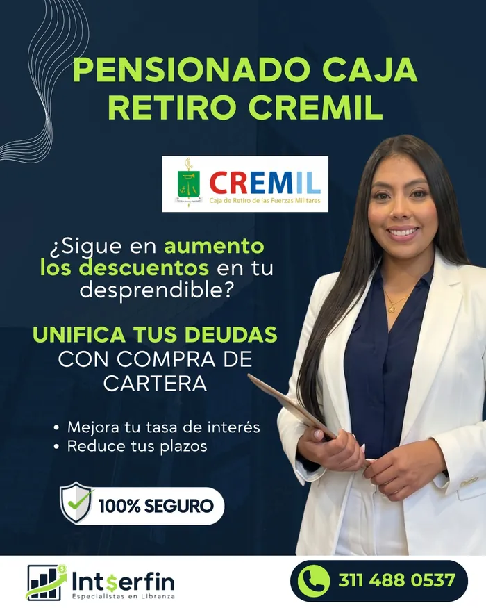 Publicación: crédito de libranza para pensionados de la Caja de Retiro CREMIL